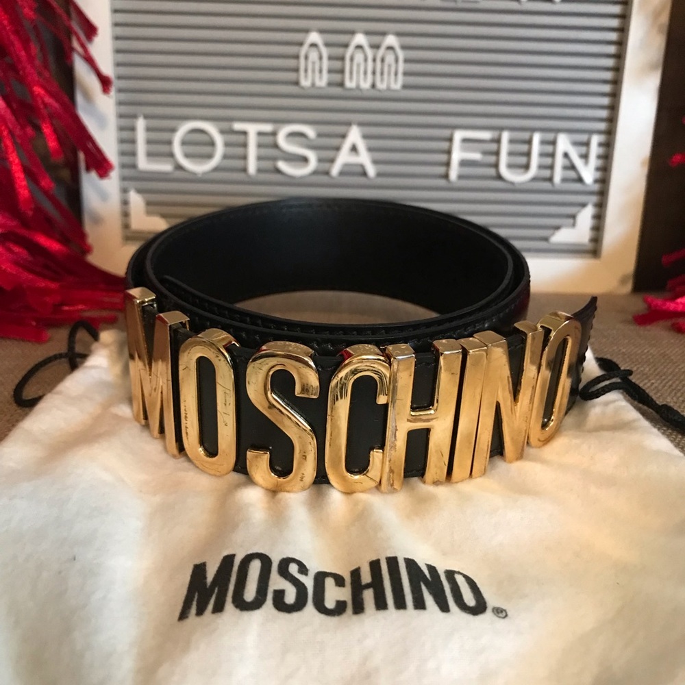 MOSCHINO Logo Leather Belt - Picture 2 of 10
